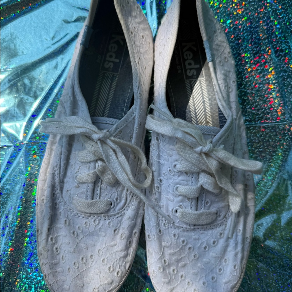 Keds Women's Lace-Embellished White Sneakers